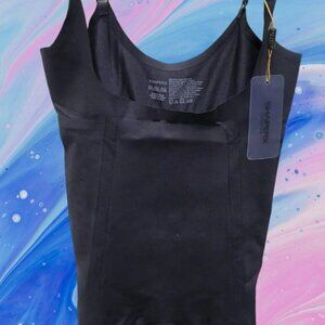 SHAPERX Shapewear Tummy Control Open Bust Thigh Slimmer Faja MEDIUM Black NWT